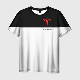 Мужская футболка 3D с принтом TESLA в городе Новоалтайск, 100% полиэфир | прямой крой, круглый вырез горловины, длина до линии бедер | car | elon | motors | musk | tesla | авто | автомобиль | илон | кар | лого | маск | машина | моторс | тесла | тэсла