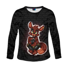 Женский лонгслив 3D с принтом Foxy в городе Новоалтайск, 100% полиэстер | длинные рукава, круглый вырез горловины, полуприлегающий силуэт | five nights at freddys | foxy | аниматроники | игра | компьютерная игра | робот | фокси | фредди | чика