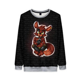 Женский свитшот 3D с принтом Foxy в городе Новоалтайск, 100% полиэстер с мягким внутренним слоем | круглый вырез горловины, мягкая резинка на манжетах и поясе, свободная посадка по фигуре | Тематика изображения на принте: five nights at freddys | foxy | аниматроники | игра | компьютерная игра | робот | фокси | фредди | чика