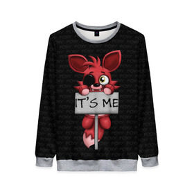 Женский свитшот 3D с принтом Foxy в городе Новоалтайск, 100% полиэстер с мягким внутренним слоем | круглый вырез горловины, мягкая резинка на манжетах и поясе, свободная посадка по фигуре | Тематика изображения на принте: five nights at freddys | foxy | аниматроники | игра | компьютерная игра | робот | фокси | фредди | чика