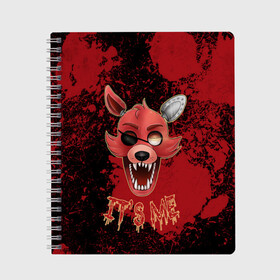 Тетрадь с принтом Foxy в городе Новоалтайск, 100% бумага | 48 листов, плотность листов — 60 г/м2, плотность картонной обложки — 250 г/м2. Листы скреплены сбоку удобной пружинной спиралью. Уголки страниц и обложки скругленные. Цвет линий — светло-серый
 | five nights at freddys | foxy | аниматроники | игра | компьютерная игра | робот | фокси | фредди | чика