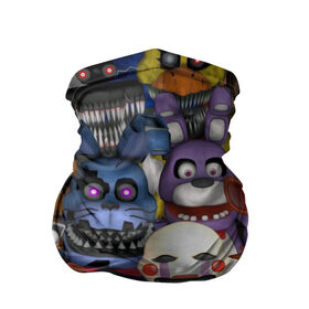 Бандана-труба 3D с принтом Five Nights At Freddy`s в городе Новоалтайск, 100% полиэстер, ткань с особыми свойствами — Activecool | плотность 150‒180 г/м2; хорошо тянется, но сохраняет форму | five nights at freddys | foxy | аниматроники | игра | компьютерная игра | робот | фокси | фредди | чика