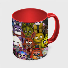 Кружка 3D с принтом Five Nights At Freddy`s в городе Новоалтайск, керамика | ёмкость 330 мл | Тематика изображения на принте: five nights at freddys | foxy | аниматроники | игра | компьютерная игра | робот | фокси | фредди | чика