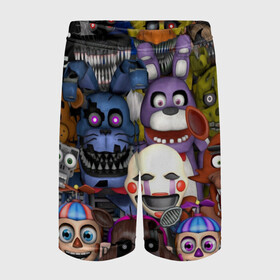 Детские спортивные шорты 3D с принтом Five Nights At Freddys в городе Новоалтайск,  100% полиэстер
 | пояс оформлен широкой мягкой резинкой, ткань тянется
 | Тематика изображения на принте: five nights at freddys | foxy | аниматроники | игра | компьютерная игра | робот | фокси | фредди | чика