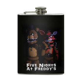 Фляга с принтом Five Nights At Freddy`s в городе Новоалтайск, металлический корпус | емкость 0,22 л, размер 125 х 94 мм. Виниловая наклейка запечатывается полностью | five nights at freddys | foxy | аниматроники | игра | компьютерная игра | робот | фокси | фредди | чика