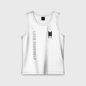 Детская майка хлопок с принтом LOVE YOURSELF в городе Новоалтайск,  |  | bangtan boys | bt21 | bts | bts army | bts stickers | j hope | jimin | jin | jungkook | k pop | rap monster | rapmon | suga | v | бтс | корея | стикеры bts