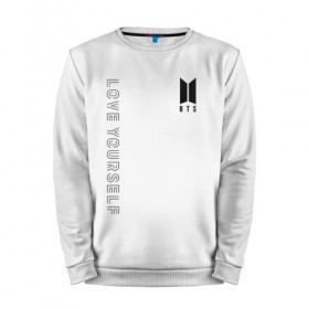 Мужской свитшот хлопок с принтом LOVE YOURSELF в городе Новоалтайск, 100% хлопок |  | bangtan boys | bt21 | bts | bts army | bts stickers | j hope | jimin | jin | jungkook | k pop | rap monster | rapmon | suga | v | бтс | корея | стикеры bts