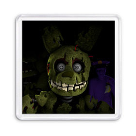 Магнит 55*55 с принтом Five Nights At Freddy`s в городе Новоалтайск, Пластик | Размер: 65*65 мм; Размер печати: 55*55 мм | five nights at freddys | foxy | аниматроники | игра | компьютерная игра | робот | фокси | фредди | чика