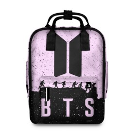 Женский рюкзак 3D с принтом РЮКЗАК BTS в городе Новоалтайск, 100% полиэстер | лямки с регулируемой длиной, сверху ручки, чтобы рюкзак нести как сумку. Основное отделение закрывается на молнию, как и внешний карман. Внутри два дополнительных кармана, один из которых закрывается на молнию. По бокам два дополнительных кармашка, куда поместится маленькая бутылочка
 | bangtan boys | bt21 | bts | bts army | bts stickers | j hope | jimin | jin | jungkook | k pop | rap monster | rapmon | suga | v | бтс | корея | стикеры bts