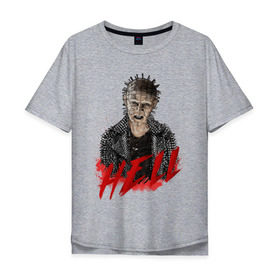Мужская футболка хлопок Oversize с принтом Pinhead в городе Новоалтайск, 100% хлопок | свободный крой, круглый ворот, “спинка” длиннее передней части | hell | hellraiser | night visions | pinhead | the hellbound heart | ад | восставший из ада | пинхед