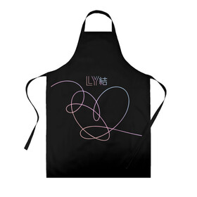 Фартук 3D с принтом BTS LOVE YOURSELF | БТС в городе Новоалтайск, 100% полиэстер | общий размер — 65 х 85 см, ширина нагрудника — 26 см, горловина — 53 см, длина завязок — 54 см, общий обхват в поясе — 173 см. Принт на завязках и на горловине наносится с двух сторон, на основной части фартука — только с внешней стороны | bangtan boys | bt21 | bts | bts army | bts stickers | j hope | jimin | jin | jungkook | k pop | rap monster | rapmon | suga | v | бтс | корея | стикеры bts