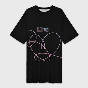 Платье-футболка 3D с принтом BTS LOVE YOURSELF | БТС в городе Новоалтайск,  |  | bangtan boys | bt21 | bts | bts army | bts stickers | j hope | jimin | jin | jungkook | k pop | rap monster | rapmon | suga | v | бтс | корея | стикеры bts