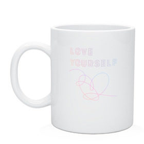 Кружка с принтом BTS LOVE YOURSELF в городе Новоалтайск, керамика | объем — 330 мл, диаметр — 80 мм. Принт наносится на бока кружки, можно сделать два разных изображения | Тематика изображения на принте: bangtan boys | bt21 | bts | bts army | bts stickers | j hope | jimin | jin | jungkook | k pop | rap monster | rapmon | suga | v | бтс | корея | стикеры bts