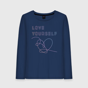 Женский лонгслив хлопок с принтом BTS LOVE YOURSELF в городе Новоалтайск, 100% хлопок |  | bangtan boys | bt21 | bts | bts army | bts stickers | j hope | jimin | jin | jungkook | k pop | rap monster | rapmon | suga | v | бтс | корея | стикеры bts