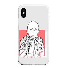 Чехол для iPhone XS Max матовый с принтом Saitama (One-Punch Man) Ванпач в городе Новоалтайск, Силикон | Область печати: задняя сторона чехла, без боковых панелей | ванпач | ванпачнем | оппаи