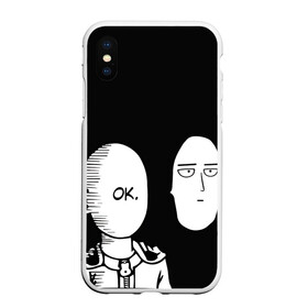 Чехол для iPhone XS Max матовый с принтом Saitama (One-Punch Man) в городе Новоалтайск, Силикон | Область печати: задняя сторона чехла, без боковых панелей | man | one punch | saitama | ванпач | ванпачмен | генос