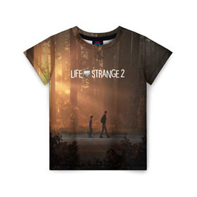 Детская футболка 3D с принтом Life is Strange в городе Новоалтайск, 100% гипоаллергенный полиэфир | прямой крой, круглый вырез горловины, длина до линии бедер, чуть спущенное плечо, ткань немного тянется | caulfield | chloe price | game | kate marsh | life | life is strange | life is strange: before the storm | max | strange | две луны | игры | кейт марш | колфилд | макс | подростки | студенты