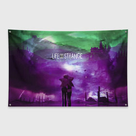 Флаг-баннер с принтом Life is Strange в городе Новоалтайск, 100% полиэстер | размер 67 х 109 см, плотность ткани — 95 г/м2; по краям флага есть четыре люверса для крепления | caulfield | chloe price | game | kate marsh | life | life is strange | life is strange: before the storm | max | strange | две луны | игры | кейт марш | колфилд | макс | подростки | студенты