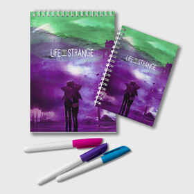 Блокнот с принтом Life is Strange в городе Новоалтайск, 100% бумага | 48 листов, плотность листов — 60 г/м2, плотность картонной обложки — 250 г/м2. Листы скреплены удобной пружинной спиралью. Цвет линий — светло-серый
 | caulfield | chloe price | game | kate marsh | life | life is strange | life is strange: before the storm | max | strange | две луны | игры | кейт марш | колфилд | макс | подростки | студенты