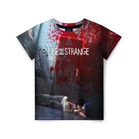 Детская футболка 3D с принтом Life is Strange в городе Новоалтайск, 100% гипоаллергенный полиэфир | прямой крой, круглый вырез горловины, длина до линии бедер, чуть спущенное плечо, ткань немного тянется | caulfield | chloe price | game | kate marsh | life | life is strange | life is strange: before the storm | max | strange | две луны | игры | кейт марш | колфилд | макс | подростки | студенты