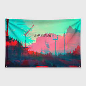 Флаг-баннер с принтом Life is Strange в городе Новоалтайск, 100% полиэстер | размер 67 х 109 см, плотность ткани — 95 г/м2; по краям флага есть четыре люверса для крепления | caulfield | chloe price | game | kate marsh | life | life is strange | life is strange: before the storm | max | strange | две луны | игры | кейт марш | колфилд | макс | подростки | студенты