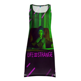 Платье-майка 3D с принтом Life is strange в городе Новоалтайск, 100% полиэстер | полуприлегающий силуэт, широкие бретели, круглый вырез горловины, удлиненный подол сзади. | caulfield | chloe price | game | kate marsh | life | life is strange | life is strange: before the storm | max | strange | две луны | игры | кейт марш | колфилд | макс | подростки | студенты