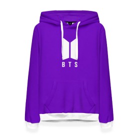 Женская толстовка 3D с принтом BTS PURPLE в городе Новоалтайск, 100% полиэстер  | двухслойный капюшон со шнурком для регулировки, мягкие манжеты на рукавах и по низу толстовки, спереди карман-кенгуру с мягким внутренним слоем. | Тематика изображения на принте: bangtan boys | bt21 | bts | bts army | bts stickers | j hope | jimin | jin | jungkook | k pop | purple | rap monster | rapmon | suga | v | бтс | корея | пурпурный | стикеры bts | фиолетовый