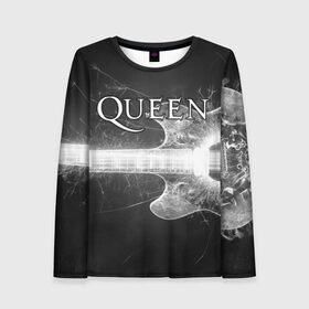 Женский лонгслив 3D с принтом Queen в городе Новоалтайск, 100% полиэстер | длинные рукава, круглый вырез горловины, полуприлегающий силуэт | queen | брайан мэи | британская | группа | джон дикон | королева | роджер тейлор | рок | фредди меркьюри