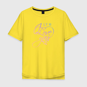 Мужская футболка хлопок Oversize с принтом BTS LOVE YOU в городе Новоалтайск, 100% хлопок | свободный крой, круглый ворот, “спинка” длиннее передней части | bangtan boys | bt21 | bts | bts army | bts stickers | j hope | jimin | jin | jungkook | k pop | rap monster | rapmon | suga | v | бтс | корея | стикеры bts