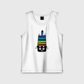 Детская майка хлопок с принтом Rainbow cat в городе Новоалтайск,  |  | black | cat | cool | creative | dark | design | halloween | hype | kitten | rainbow | vanguard | авангард | дизайн | кот | котенок | кошка | креатив | круто | радуга | темный | хайп | хэллоуин | черный