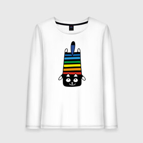 Женский лонгслив хлопок с принтом Rainbow cat в городе Новоалтайск, 100% хлопок |  | black | cat | cool | creative | dark | design | halloween | hype | kitten | rainbow | vanguard | авангард | дизайн | кот | котенок | кошка | креатив | круто | радуга | темный | хайп | хэллоуин | черный