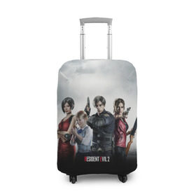 Чехол для чемодана 3D с принтом Resident Evil 2 в городе Новоалтайск, 86% полиэфир, 14% спандекс | двустороннее нанесение принта, прорези для ручек и колес | 2 | biohazard | claire | evil | horror | raccoon | resident | survival | t virus | t вирус | выживание | зла | кеннеди | клэр | леон | обитель | раккун | редфилд | скотт | ужас