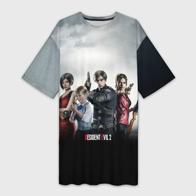 Платье-футболка 3D с принтом Resident Evil 2 в городе Новоалтайск,  |  | 2 | biohazard | claire | evil | horror | raccoon | resident | survival | t virus | t вирус | выживание | зла | кеннеди | клэр | леон | обитель | раккун | редфилд | скотт | ужас