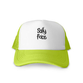 Кепка тракер с сеткой с принтом SALLY FACE в городе Новоалтайск, трикотажное полотно; задняя часть — сетка | длинный козырек, универсальный размер, пластиковая застежка | face | game | horror | sally | sally face | игра | мальчик с протезом | салли | салли фейс | ужасы
