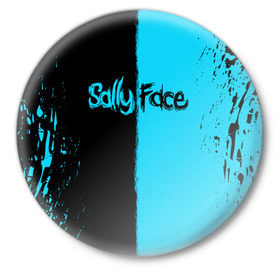 Значок с принтом SALLY FACE в городе Новоалтайск,  металл | круглая форма, металлическая застежка в виде булавки | face | game | horror | sally | sally face | игра | мальчик с протезом | салли | салли фейс | ужасы