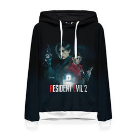 Женская толстовка 3D с принтом Resident Evil 2 в городе Новоалтайск, 100% полиэстер  | двухслойный капюшон со шнурком для регулировки, мягкие манжеты на рукавах и по низу толстовки, спереди карман-кенгуру с мягким внутренним слоем. | 2 | biohazard | claire | evil | horror | raccoon | resident | survival | t virus | t вирус | выживание | зла | кеннеди | клэр | леон | обитель | раккун | редфилд | скотт | ужас