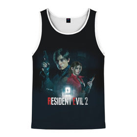 Мужская майка 3D с принтом Resident Evil 2 в городе Новоалтайск, 100% полиэстер | круглая горловина, приталенный силуэт, длина до линии бедра. Пройма и горловина окантованы тонкой бейкой | 2 | biohazard | claire | evil | horror | raccoon | resident | survival | t virus | t вирус | выживание | зла | кеннеди | клэр | леон | обитель | раккун | редфилд | скотт | ужас