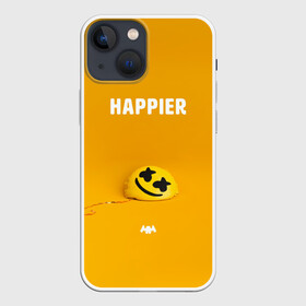 Чехол для iPhone 13 mini с принтом Marshmello. Happier в городе Новоалтайск,  |  | christopher | comstock | dj | dotcom | friends | marshmallow | marshmello | usa | диджей | друзья | комсток | крис | маршмэллоу | продюсер | сша