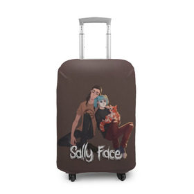 Чехол для чемодана 3D с принтом Sally Face в городе Новоалтайск, 86% полиэфир, 14% спандекс | двустороннее нанесение принта, прорези для ручек и колес | blue | diane | face | fisher | gizmo | henry | johnson | killer | larry | sally | генри | гизмо | джонсон | диана | ларри | лицо | салли | фейс | фишер