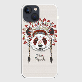 Чехол для iPhone 13 mini с принтом Free spirit в городе Новоалтайск,  |  | free | spiri | белый | взгляд | голова | графика | дикий | дух | животное | индеец | ирокез | картинка | косы | красивый | крутой | лучший | мода | модный | молодёжная | орнамент | панда | перья | природа