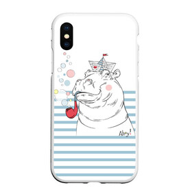 Чехол для iPhone XS Max матовый с принтом Бегемот моряк в городе Новоалтайск, Силикон | Область печати: задняя сторона чехла, без боковых панелей | Тематика изображения на принте: a | blush | bubbles | cap | deck | hippo | pipe | sailor | sea | ship | smokes | stripes | бегемот | графика | детский | искусство | картинка | корабль | крутой | лучший | мода | модный | молодёжная | море | моряк | палуба | пилотка | полосы