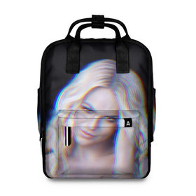 Женский рюкзак 3D с принтом Britney Glitch в городе Новоалтайск, 100% полиэстер | лямки с регулируемой длиной, сверху ручки, чтобы рюкзак нести как сумку. Основное отделение закрывается на молнию, как и внешний карман. Внутри два дополнительных кармана, один из которых закрывается на молнию. По бокам два дополнительных кармашка, куда поместится маленькая бутылочка
 | britney | britneyspears | glitch | icon | jean | pop | princess | spears | usa | бритни | бритниспирс | глич | джин | поп | работа | спирс | сша
