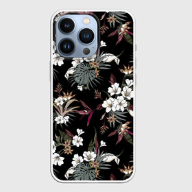 Чехол для iPhone 13 Pro с принтом Белые цветы в городе Новоалтайск,  |  | Тематика изображения на принте: bouquets | field | flora | flowers | leaves | pat | букеты | графика | искусство | картинка | красивый | красный | крутой | листья | мода | модный | молодёжная | орнамент | полевые | рисунок | розы | рукоделие | стиль