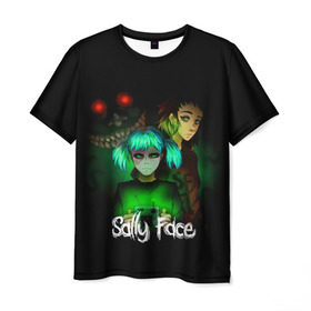 Мужская футболка 3D с принтом Sally Face в городе Новоалтайск, 100% полиэфир | прямой крой, круглый вырез горловины, длина до линии бедер | blue | diane | face | fisher | gizmo | henry | johnson | killer | larry | sally | генри | гизмо | джонсон | диана | ларри | лицо | салли | фейс | фишер