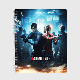 Тетрадь с принтом RESIDENT EVIL2 в городе Новоалтайск, 100% бумага | 48 листов, плотность листов — 60 г/м2, плотность картонной обложки — 250 г/м2. Листы скреплены сбоку удобной пружинной спиралью. Уголки страниц и обложки скругленные. Цвет линий — светло-серый
 | biohazard | biohazard 7 | crocodile | fang | game | hand | monster | new umbrella | resident evil | resident evil 7 | umbrella | umbrella corp | umbrella corporation | zombie