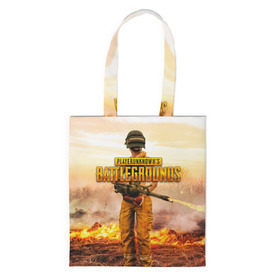 Шоппер 3D с принтом PUBG в городе Новоалтайск, 100% полиэстер | Плотность: 200 г/м2; Размер: 34×35 см; Высота лямок: 30 см | 2019 | battle royale | battlegrounds | chicken | cs:go | csgo | dinner | dota | dota2 | playerunknown’s | pubg | winner | боевик | война | игры | известные | королевская битва | ксго | оружие | пабг | шутеры