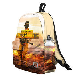 Рюкзак 3D с принтом PUBG в городе Новоалтайск, 100% полиэстер | лямки с регулируемой длиной, сверху петелька, чтобы рюкзак можно было повесить на вешалку. Основное отделение закрывается на молнию, как и внешний карман. Внутри два дополнительных кармана, один из которых закрывается на молнию. По бокам два дополнительных кармашка | 2019 | battle royale | battlegrounds | chicken | cs:go | csgo | dinner | dota | dota2 | playerunknown’s | pubg | winner | боевик | война | игры | известные | королевская битва | ксго | оружие | пабг | шутеры