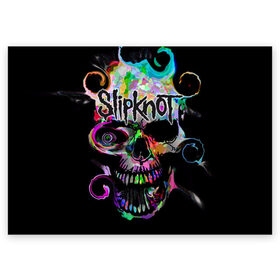 Поздравительная открытка с принтом Slipknot в городе Новоалтайск, 100% бумага | плотность бумаги 280 г/м2, матовая, на обратной стороне линовка и место для марки
 | Тематика изображения на принте: slipknot | грув | группа | джои джордисон | кори тейлор | метал | мик томсон | ню | петля | рок | слипкнот | удавка