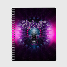 Тетрадь с принтом Slipknot в городе Новоалтайск, 100% бумага | 48 листов, плотность листов — 60 г/м2, плотность картонной обложки — 250 г/м2. Листы скреплены сбоку удобной пружинной спиралью. Уголки страниц и обложки скругленные. Цвет линий — светло-серый
 | Тематика изображения на принте: slipknot | грув | группа | джои джордисон | кори тейлор | метал | мик томсон | ню | петля | рок | слипкнот | удавка