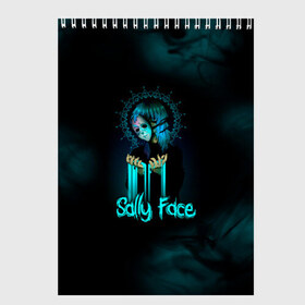 Скетчбук с принтом Sally Face в городе Новоалтайск, 100% бумага
 | 48 листов, плотность листов — 100 г/м2, плотность картонной обложки — 250 г/м2. Листы скреплены сверху удобной пружинной спиралью | sally face | гизмо | девид | девочка | игра | лари | ларри | мальчик | маска | мрачная | на лице | пых | с протезом | сал | сали | салли | салли фейс | фейс | фэйс | эддисон | эшли